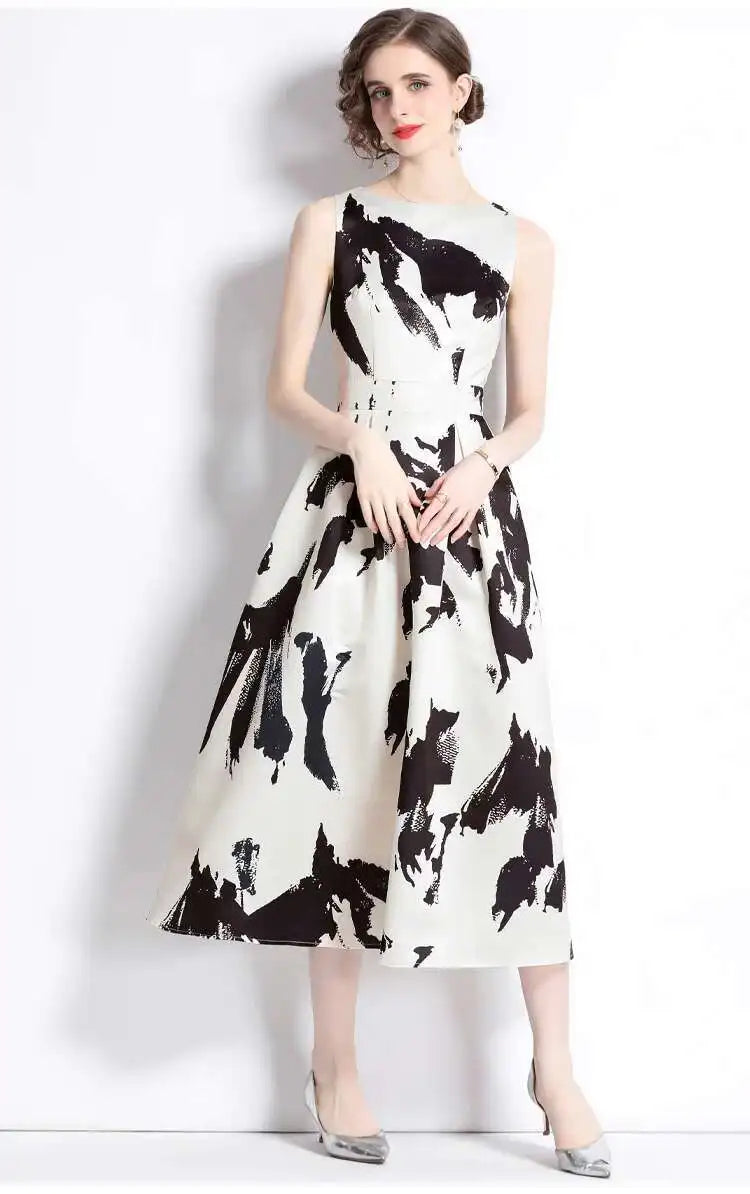 JAMERARY New Summer Hoilday Floral Midi Dress Women Printed A Line Long Vestidos