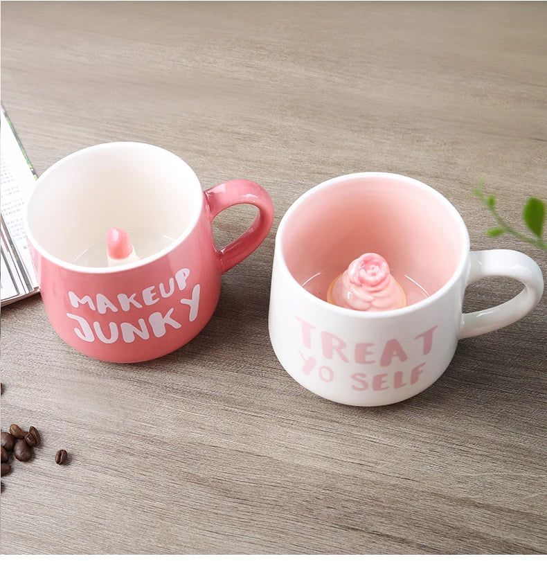 Cute Cartoon Coffee Figurine Mugs with Animal Inside, Ceramic 3D, Uincorn, Love Novelty Cup, Christmas Gift for Friends, Kids