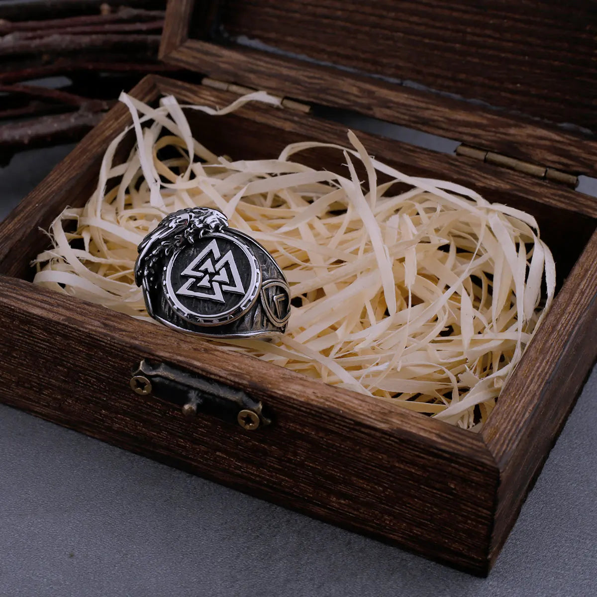 316L Stainless Steel Viking Ring Raven and Norse Rune Men's Valknut Amulet Hip Hop Vintage Biker Ring Jewelry Gift Dropshipping
