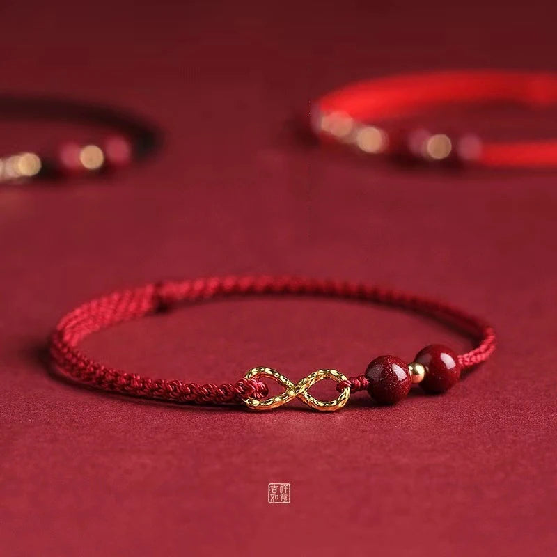 Infinite Lucky Red Rope Beaded Bracelet For Women Men Bring Good Luck Couples Bracelet Set Charm Party Jewelry Gift