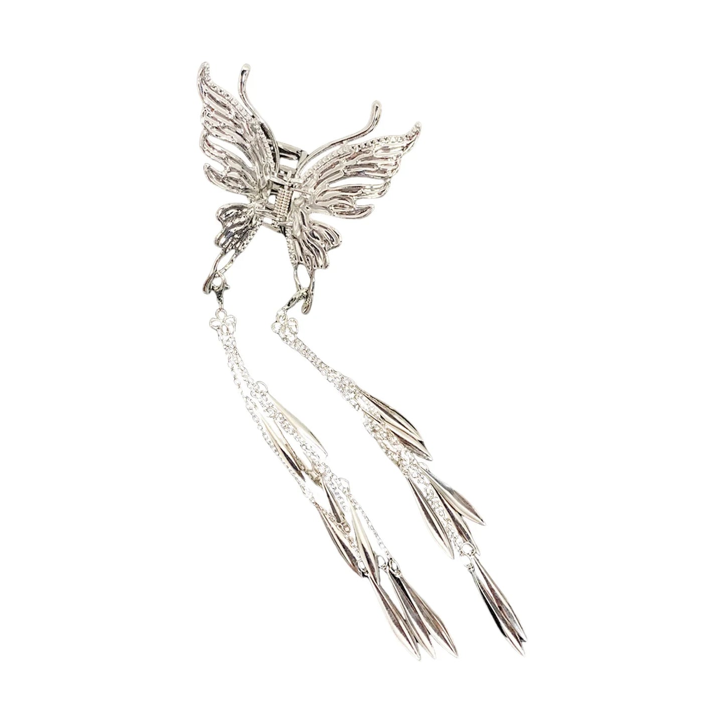 Y2K Style Metal Butterfly Hair Clip For Women Glitter Rhinestone Tassel Hair Clip Girls Trendy Exquisite Jewelry Hair Accessory