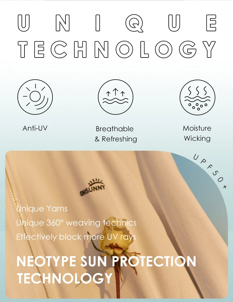 OhSunny Anti-UV UPF 50+ Sun Protection Coats Hooded Professional Sunscreen Loose Batwing Sleeve Outdoor Cycling