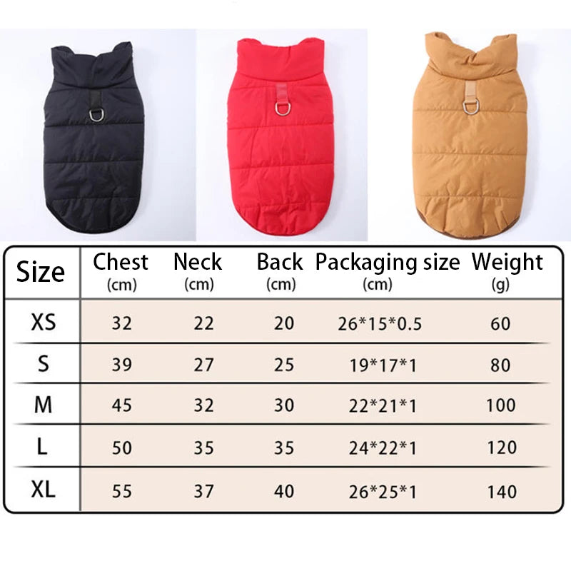 Winter Warm Dog Coat Jacket Windproof Pet Clothes for Small Medium Dogs Cat Padded Clothing Chihuahua Clothes Pet Supplies