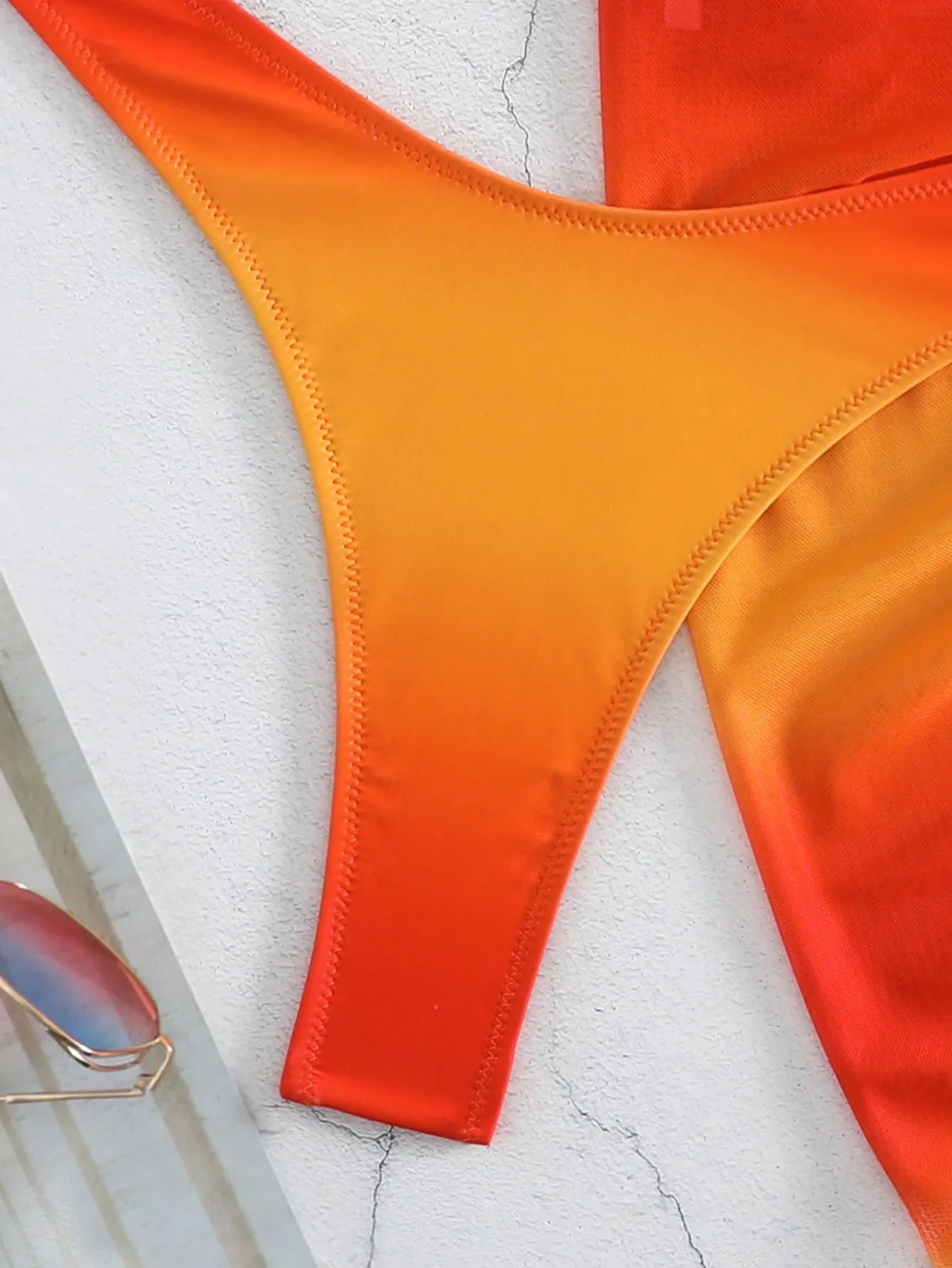 Sexy Brown Gradient Bikini 2024 Swimwear Women Halter Push Up Bra Mesh Skirt 3 Piece Swimsuit Bathing Suit Cover Up Bikinis Sets