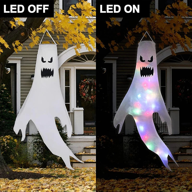 Halloween Floating Ghost Decor  for Home Courtyard Hanging Pumpkin Lamps   Halloween Scary Horror Atmosphere Decor