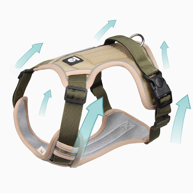 Durable Dog Harness Vest with Handle Explosionproof Pet Chest Strap Reflective Labrador Bulldog Walking Harness Dogs Accessories