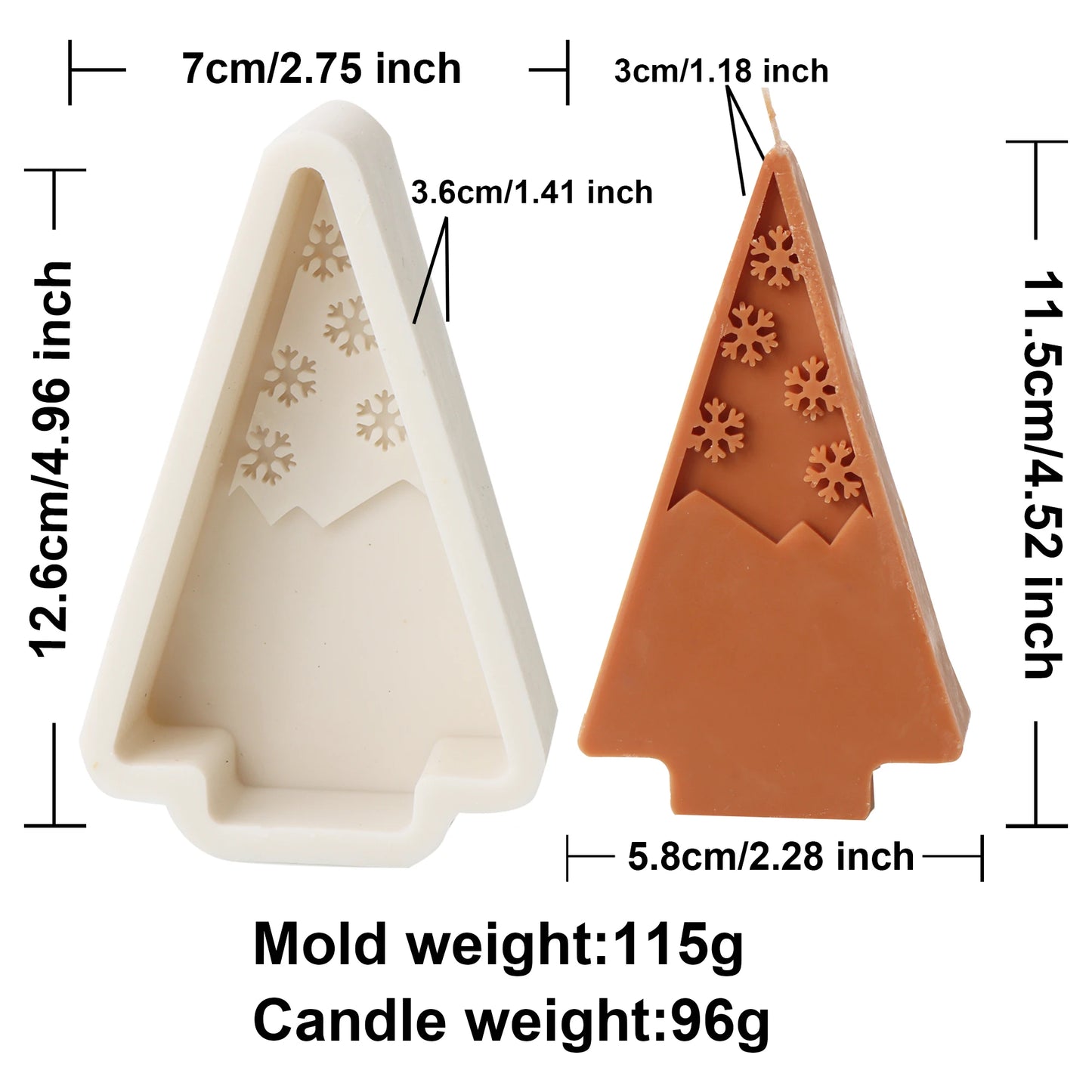 Christmas Tree Candle Mold DIY Embossed Snowflake Silicone Mold for Soap And Candle Making Home Decor Christmas Gift