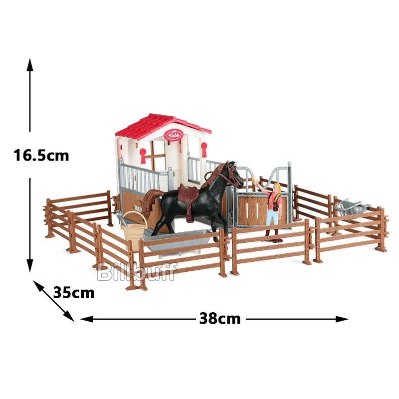 DIY Horse Race Model Horseman Farm Animal Figurines Action Ma Chang takes a shower Emulation Toys for Children Christmas Gift