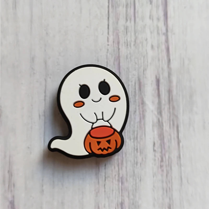 20pcs Halloween 3D Silicone Beads Stereo Ghost Shape For Jewelry Making DIY Pen KeyChain Necklace Accessories Silicone Beads