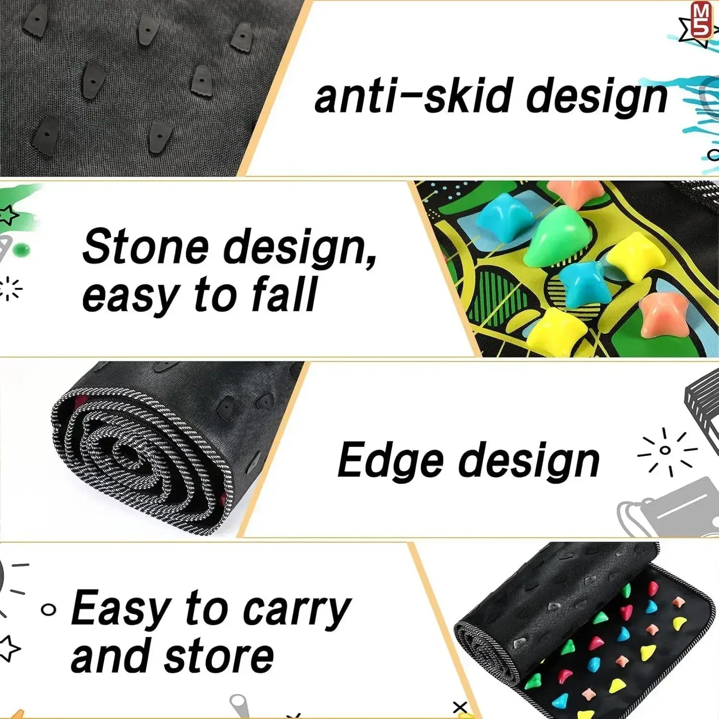 Premium Foot Massage Mat with Finger Pressure Plate and Simulated Cobblestone Path To Soothe Tired Feet and Relieve Pain