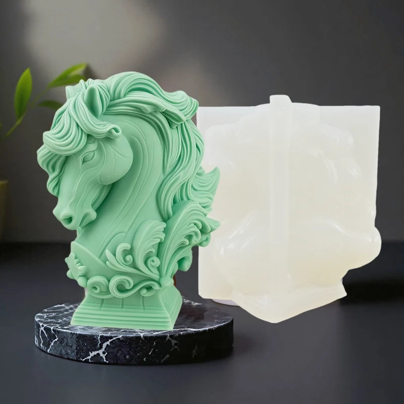 DIY Running horse candle silicone mold Running horse resin silicone mold Run horse concrete cement gypsum molds Christmas gift