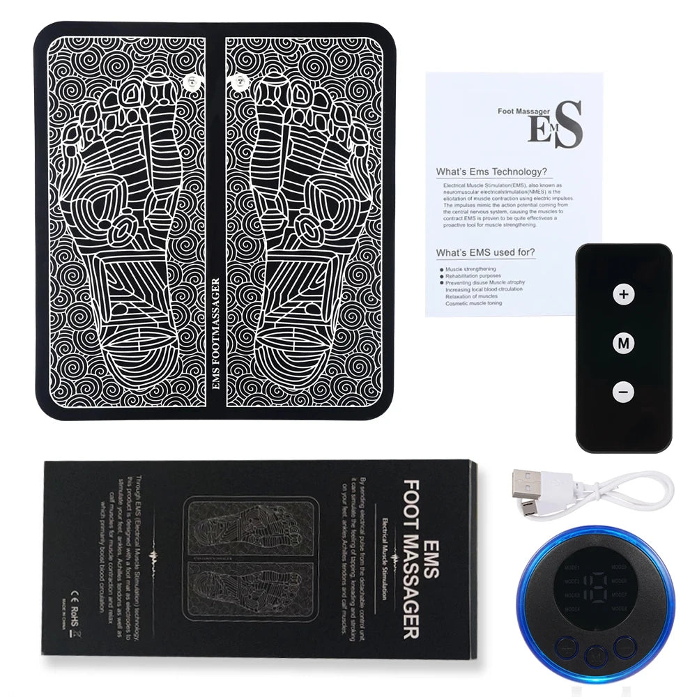 Foot Massager EMS Rechargeable Massage Mat Foot Relaxation Pads Electric Foot Massage Tool To Relieve Sore Feet Home Fitness