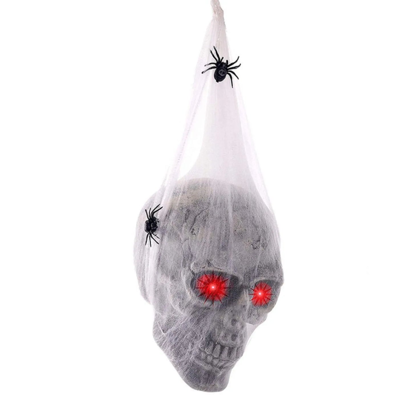 Halloween Horror Glowing Voice Control Spider Cotton Skull Ghost House Secret Room Courtyard Decoration Decor Prop