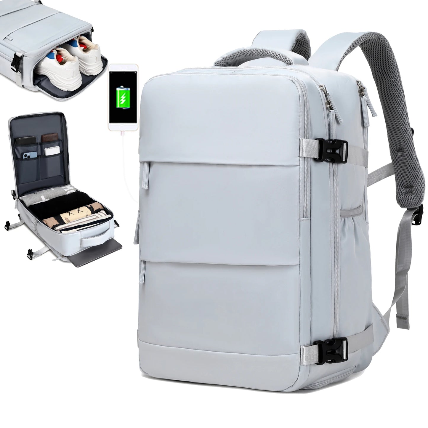 Travel backpack, can hold 15.6-inch laptop backpack, suitable for men and women with waterproof shoe compartment backpack