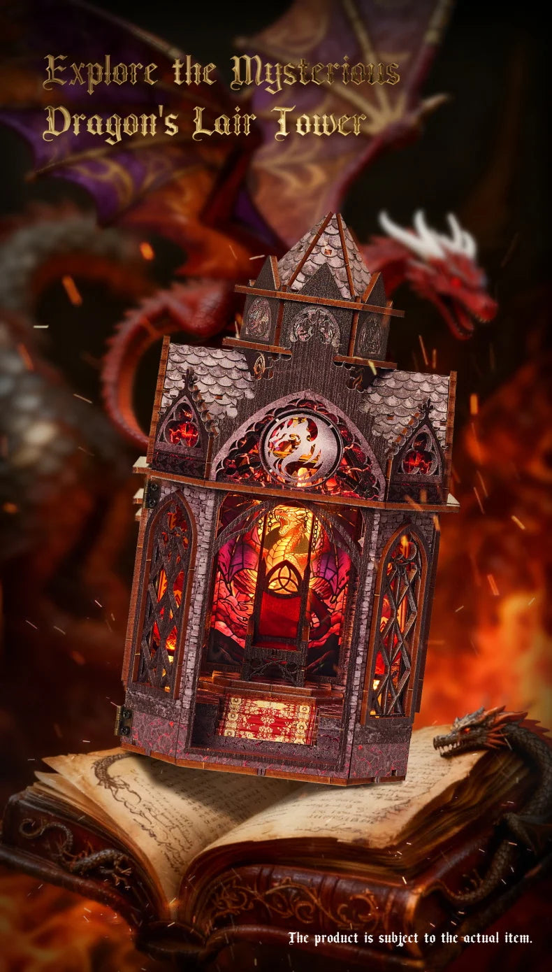 DIY Book Nook Kit Wooden Doll House 3D Puzzle Assembly Toy Home Bookend  Bookshelf Insert With Furniture Toys For Christmas Gift