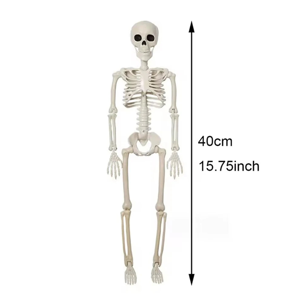 Halloween Skeleton Decoration Spooky Scary Skeleton with Movable Joints Posable Skeleton Decoration 40cm for Indoor Outdoor