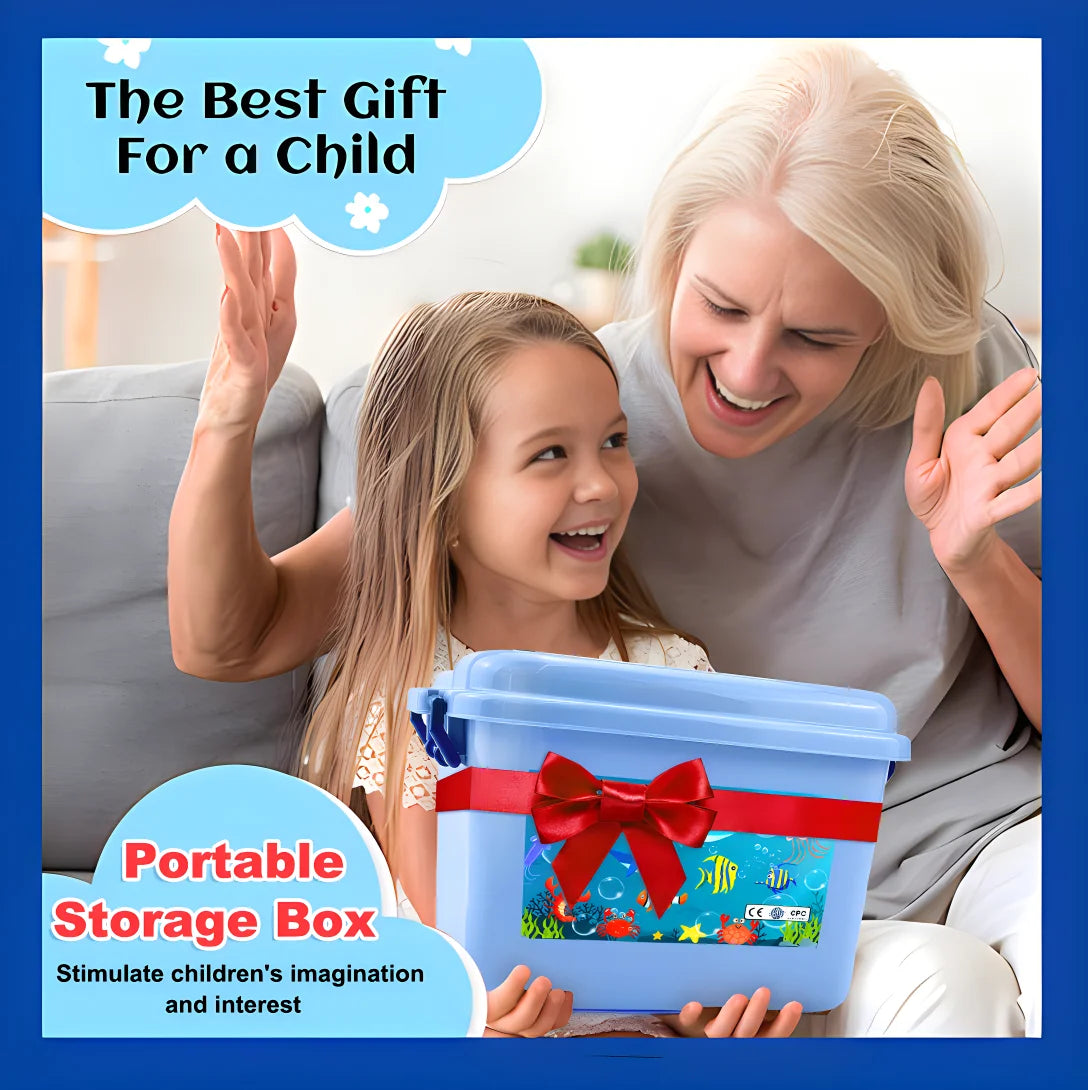 Solid core plastic Marine animal Submarine biological model starfish shark model storage box set Educational toys Christmas gift