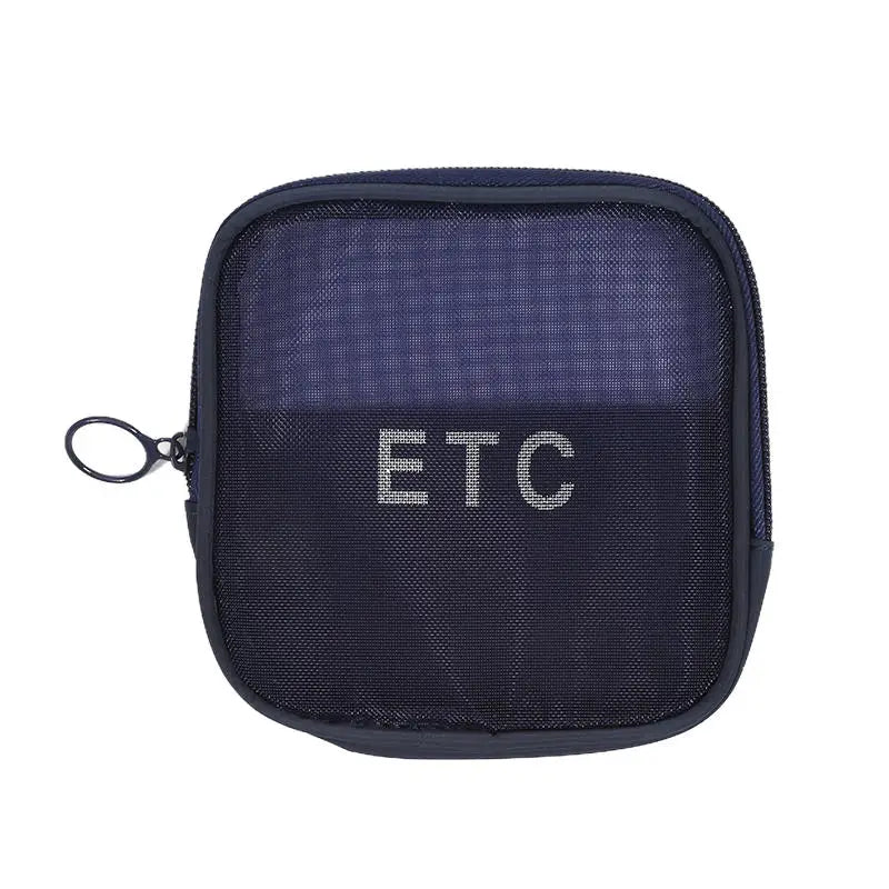 Transparent Mesh Makeup Bag Women Travel Toiletry Wash Cosmetic Bag Storage Case Letter Printed Zipper Make Up Bags 3 Size