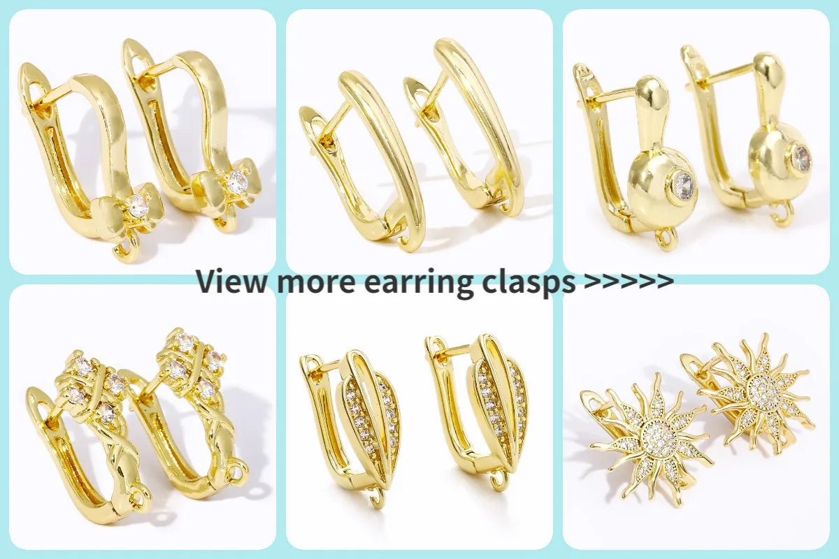 Earring Hooks with Open Loop 18K Gold Plated Ear Wire For Earrings Making Supplies Earwire DIY Accessories