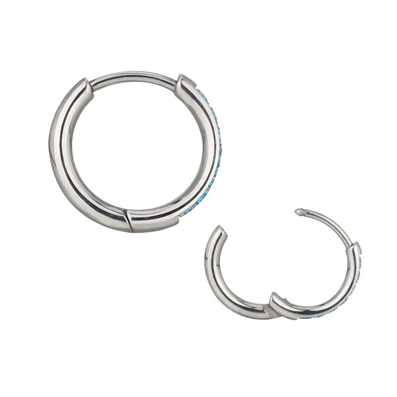 ASTM F136 Titanium PIERC Nose Ring Ear Tragus Hinged Segment Clicke Hoop CZ Paved Side Earring Large Size 8mm-14mm Body Piercing