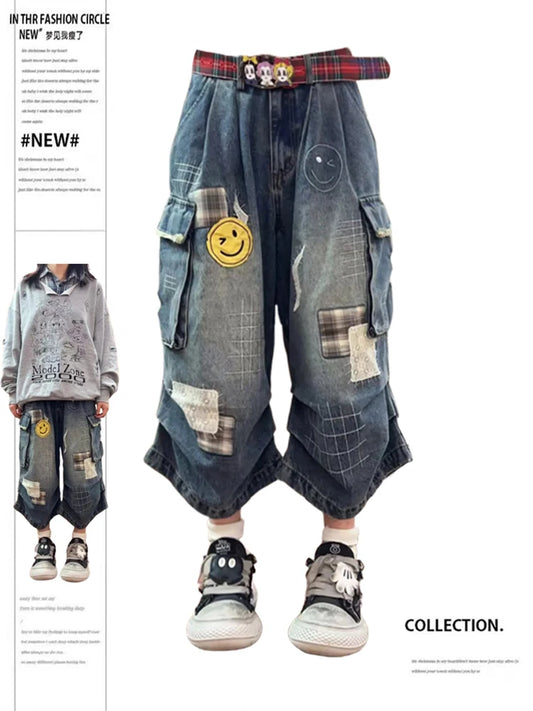 Summer Women Tomboy Jorts Harajuku Cargo Jean Shorts 2000s Japanese Denim Pants Y2K Streetwear High Street Korean Fashion New