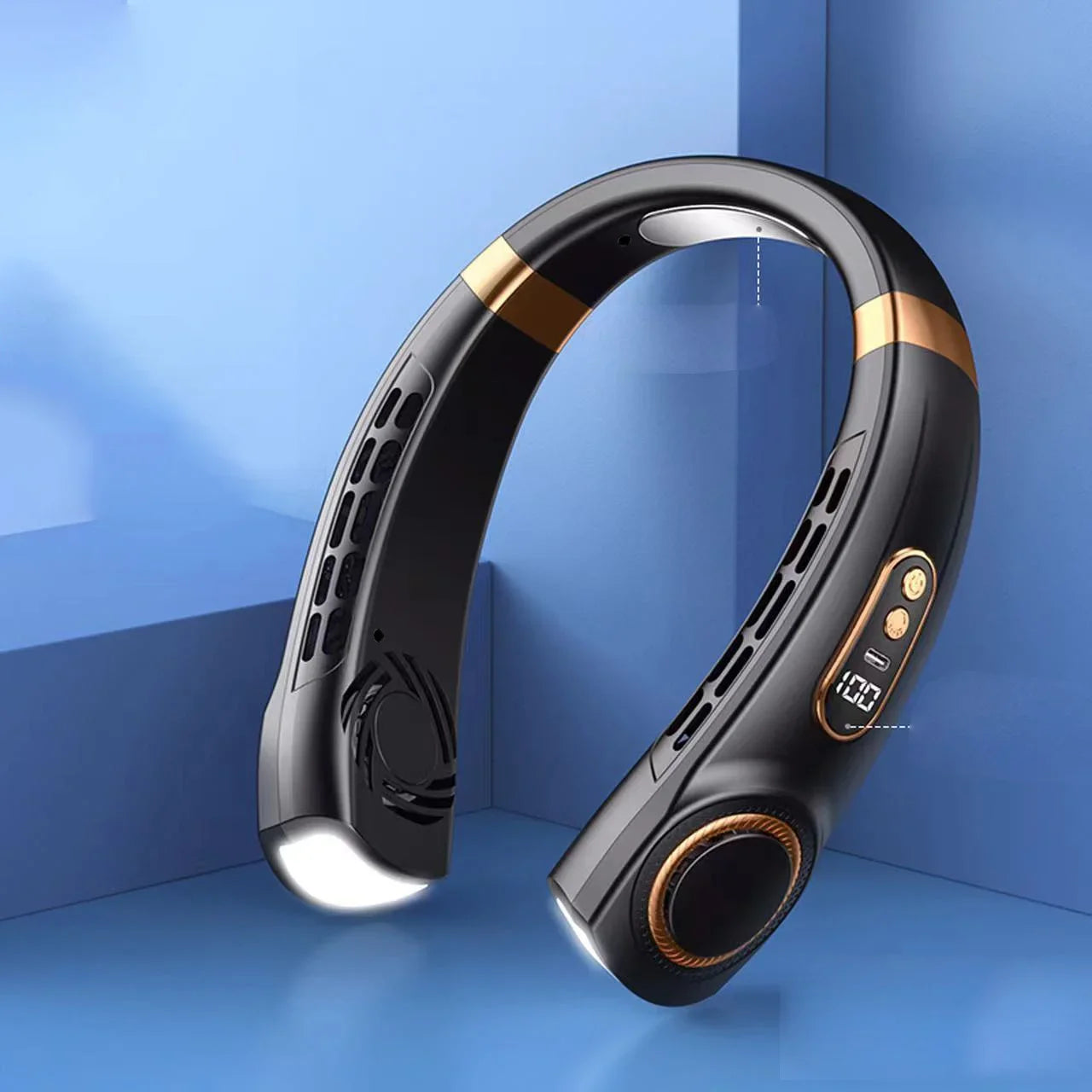 Portable Neck Fan Personal 4000mah Bladeless Cooling Neck Fan Blow Cold Air Neck Cooler Wearable Fan Around Your Neck Adjustable