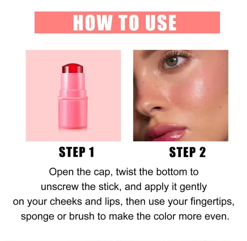 Milk Makeup Blush Stick Lip Tinted Cooling Water Jelly Tint Jelly Blush Stick Watercolor Multi-Use Matte Blush Makeup