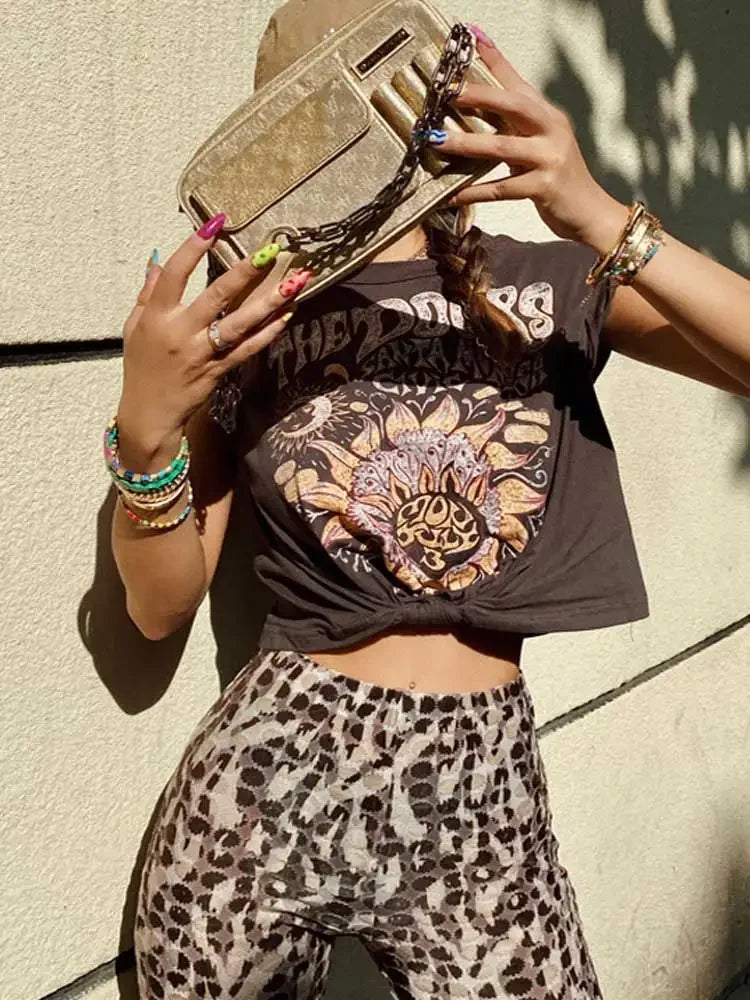 SuperChic Y2K Women's t shirt Tee Short Sleeve Graphic Tees women 2022 new Summer basic casual T-Shirt bow tied front women tops