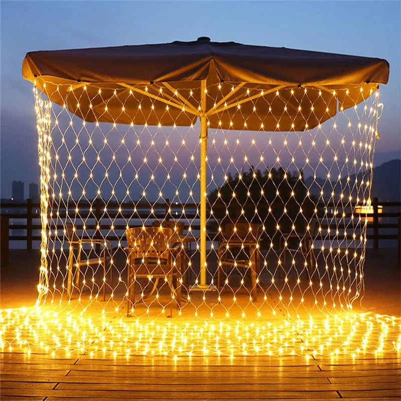 3mx2m 2mx2m 1.5mX1.5m Christmas Garlands LED String Christmas Net Light Fairy Xmas Party Garden Wedding Decoration Curtain Light