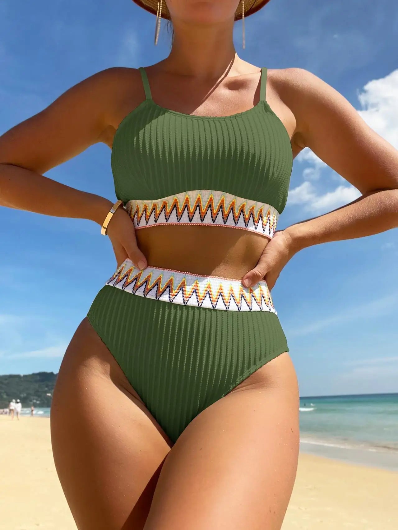 Sexy High Waist Bikinis 2025 Swimsuits Women's Swimwear Push Up Female Beach Swimming Wear Bathing Suits Bikini Set Pool Bather