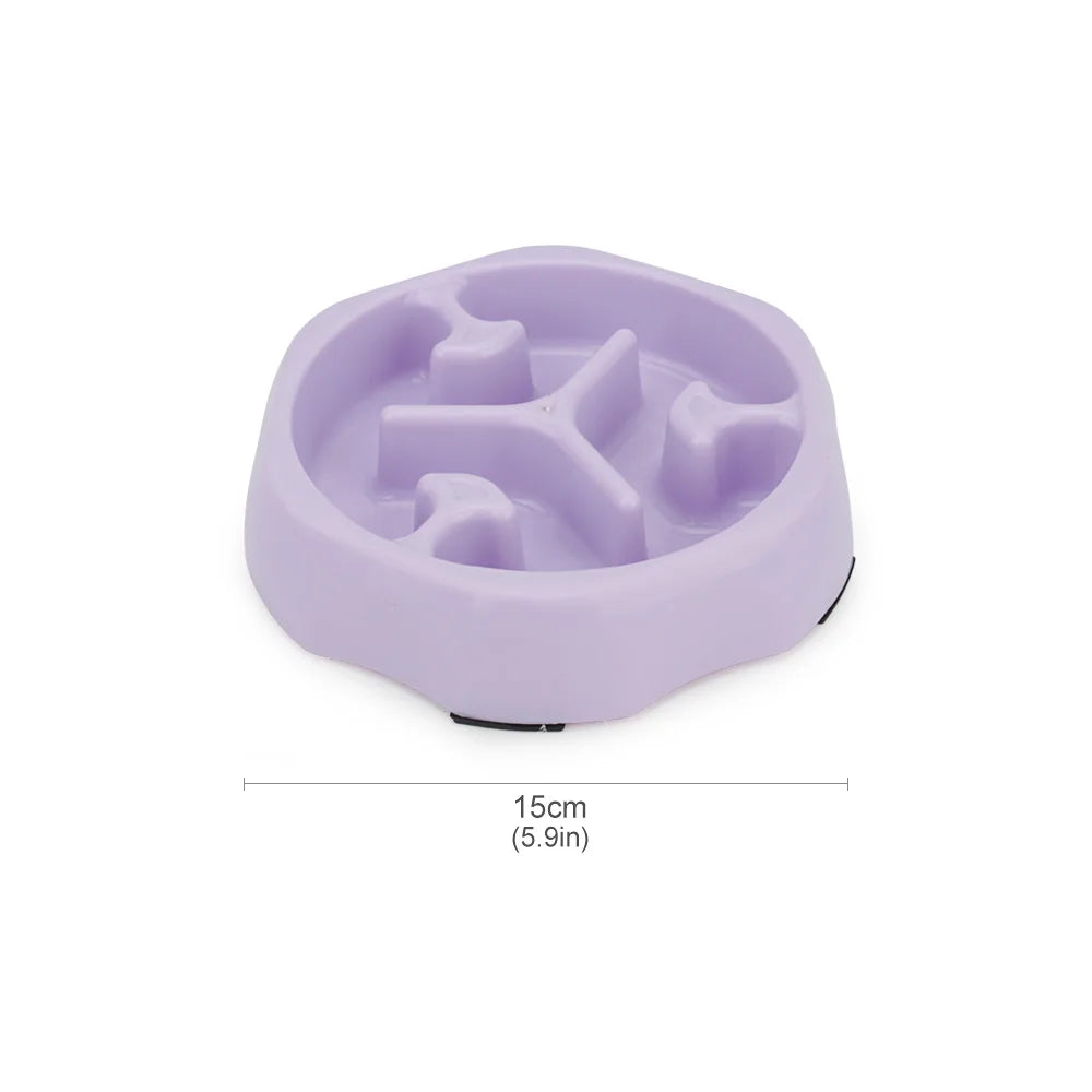 Small Dog Slow Food Bowl Anti Choking Cat Pet Bowl Puppy Feeder Supplies Square/Round