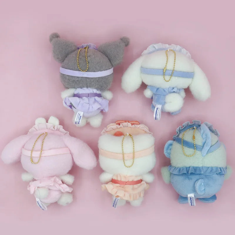 Sanrio Cute Hello Kitty Kuromi Melody Eye Mask Sleepwear Series Plush Doll Pendant Backpack Car Keychain Doll Toy Christmas Gift