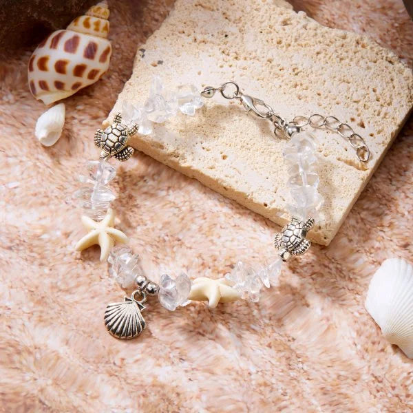 Bohemian Imitation Shell Beads Bracelet For Women Sea Star Turtle Woven Rope Bracelet Handmade Friendship Beach Holiday  Jewelry
