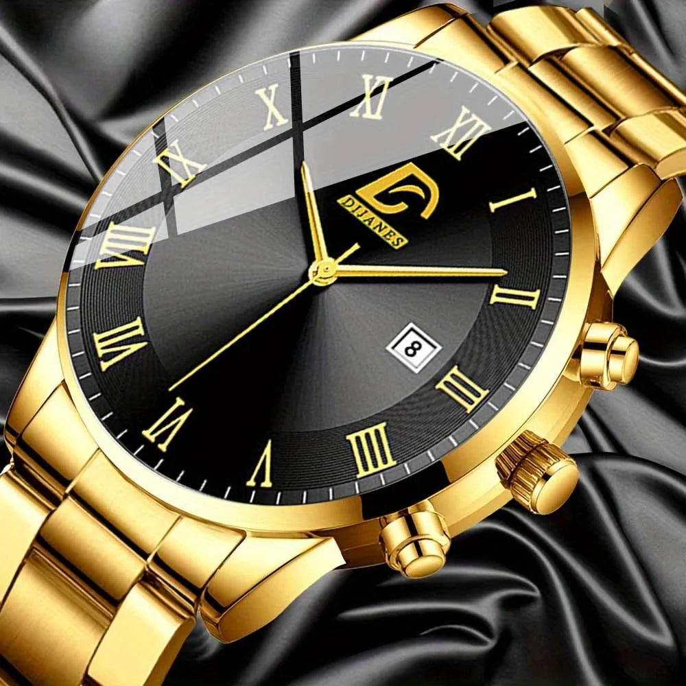 5 Pcs/set of Casual Fashion Quartz Watch Set, Two Watches, Three Pieces of Wear Jewelry, Wear Comfortable, Fashion Accessories