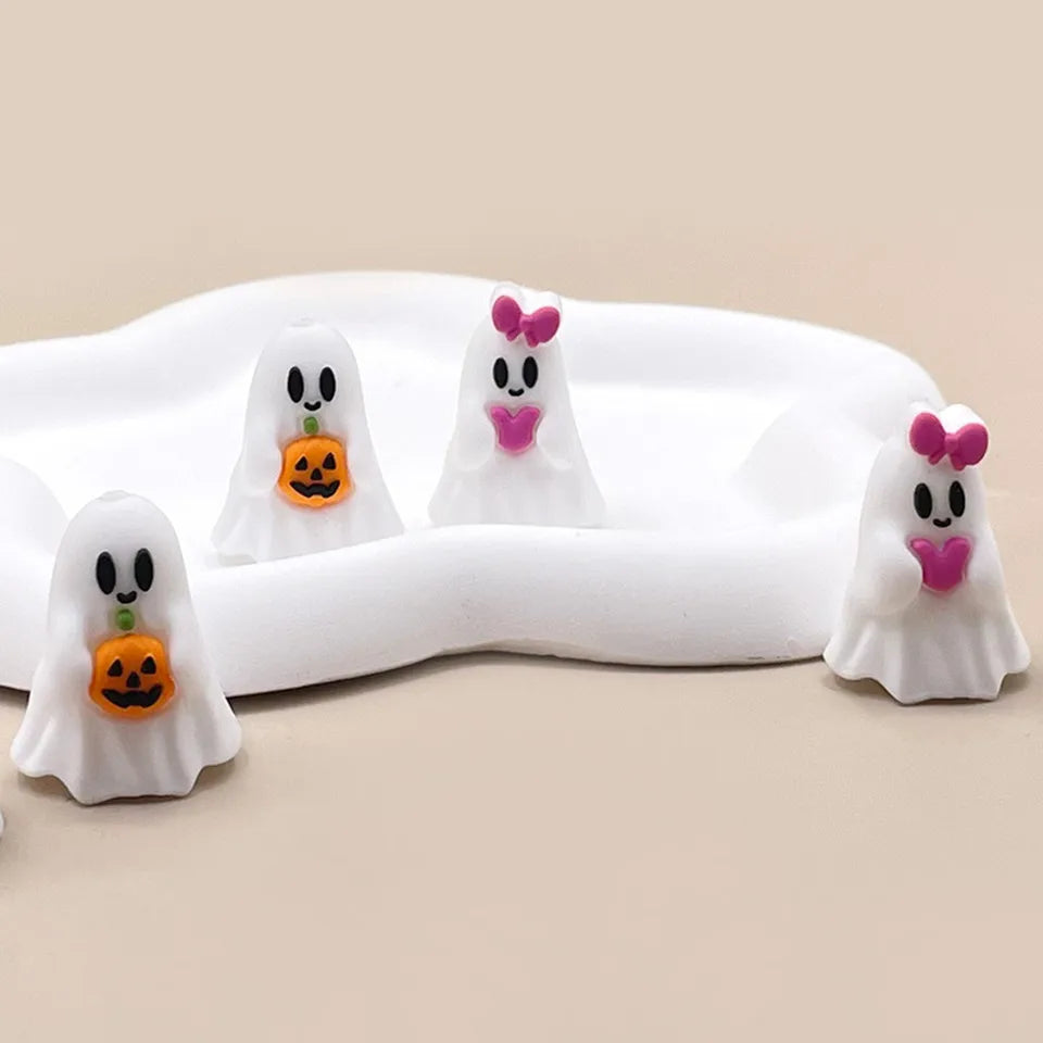 20pcs Halloween 3D Silicone Beads Stereo Ghost Shape For Jewelry Making DIY Pen KeyChain Necklace Accessories Silicone Beads