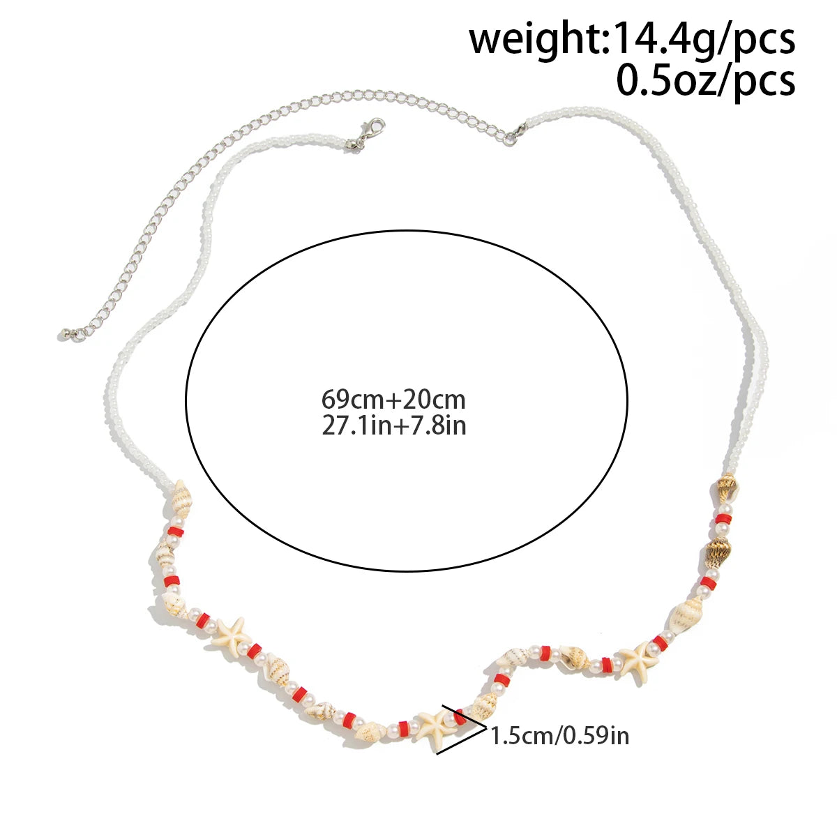Ingemark Boho Simple Starfish Conch Seed Beads Waist Belly Chain for Women Summer Beach Bikinis Festival Y2K Body Jewelry Gift