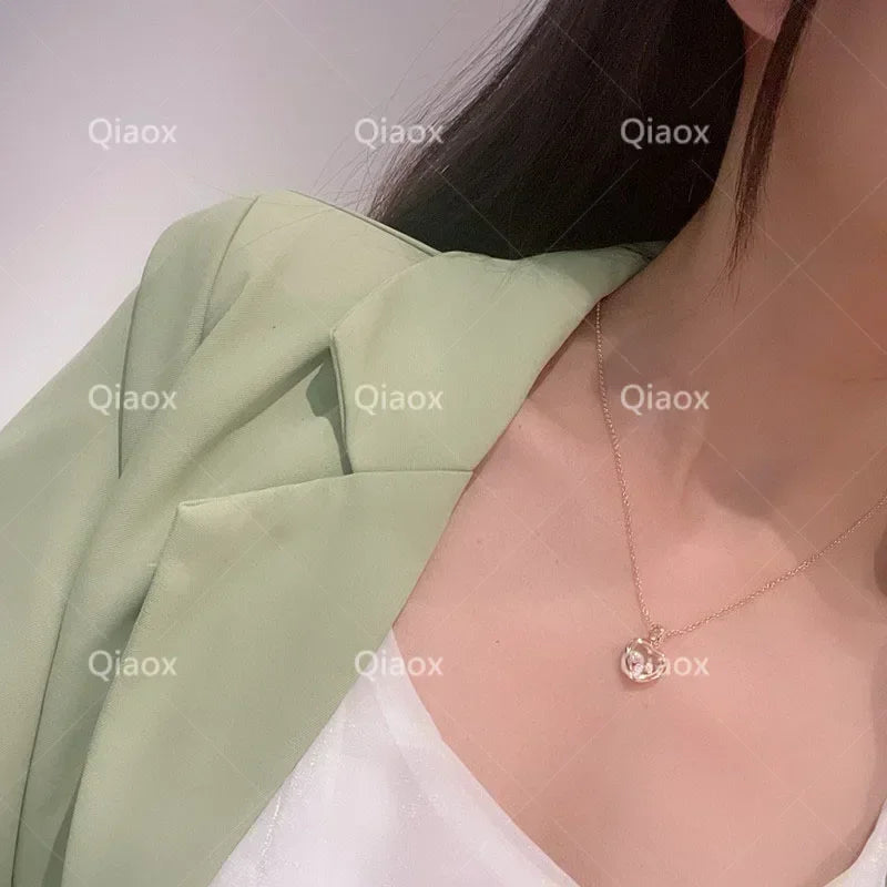 MXK 2025 Hot selling new 925 sterling silver heart-shaped necklace for women's fashion luxury brand jewelry party Christmas gift