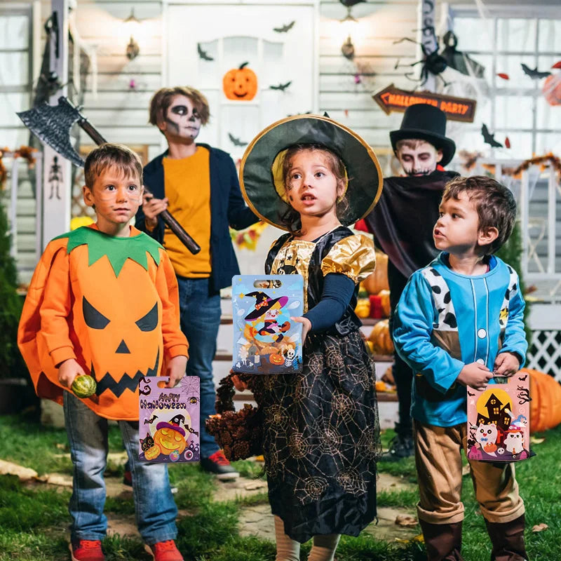 Halloween Party Candy Bag Cartoon Pumpkin Ghost Self Sealing Bag Kids Trick or Treat Cookies Snack Packaging Decoration Favors
