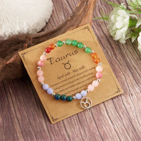 12 Zodiac Beaded Bracelet Aries Taurus Gemini Cancer Leo Virgo Libra Scorpio Aquarius Pisces Gifts Women Jewelry Gift
