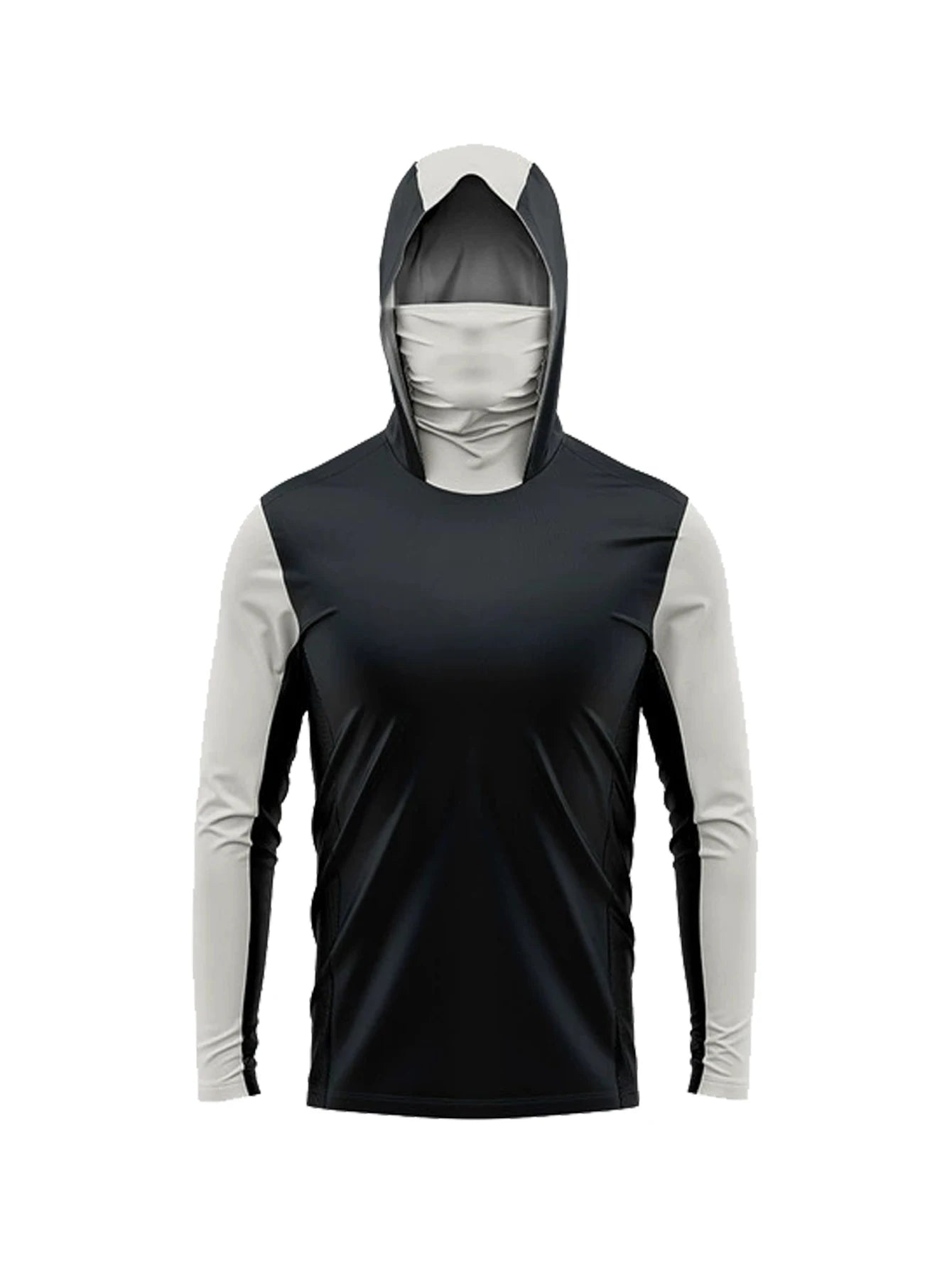 Long Sleeve Fishing Shirts Men Sun Protection Hoodie Mask All-in-one Fishing Clothing Hunting Camping Angling T-shirt Upf