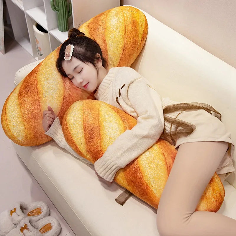 Simulation Big Bread Baguette Plush Pillow Toy Soft Kawaii Food Plush Toy for Kids Children Boy Girl Birthday Christmas Gift