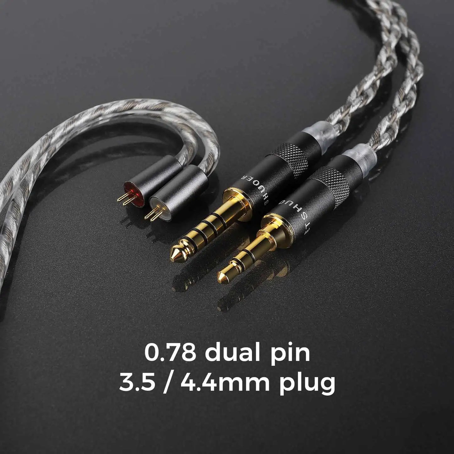 LETSHUOER M5 audio 3.5mm cable or 4.4mm balanced headphone cables with 2 pin connector 392 strands silver-plated copper cable