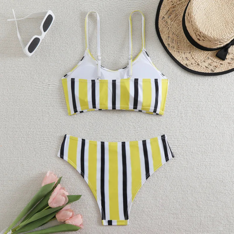 Striped Sexy Bikinis Women's Swimwear Female Swimsuit For Swim Wear Bathing Suit Brazilian Bikini Set Beachwear Pool Bather 2025