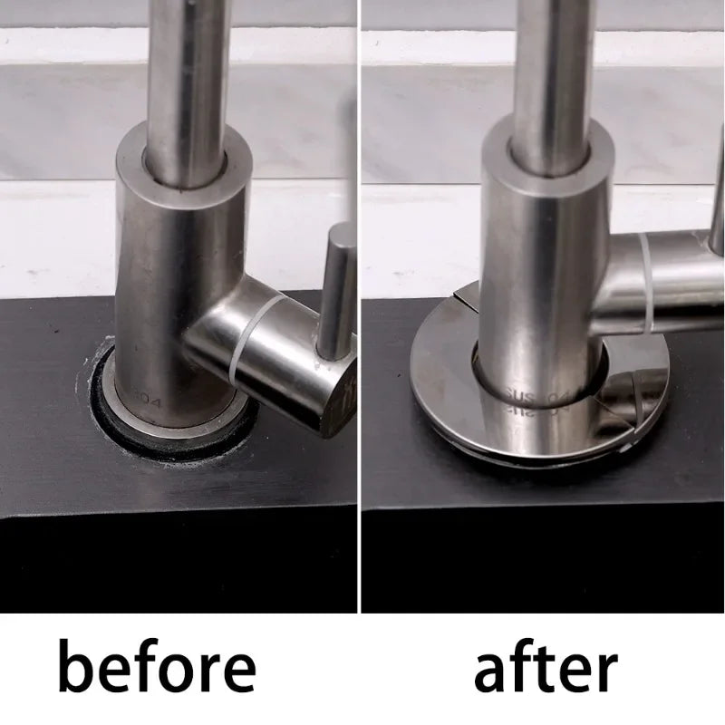 Faucet Stainless Steel Decorative Cover Faucet Water Pipe Round Detachable Decorative Cover Home Bathroom Hardware Accessories