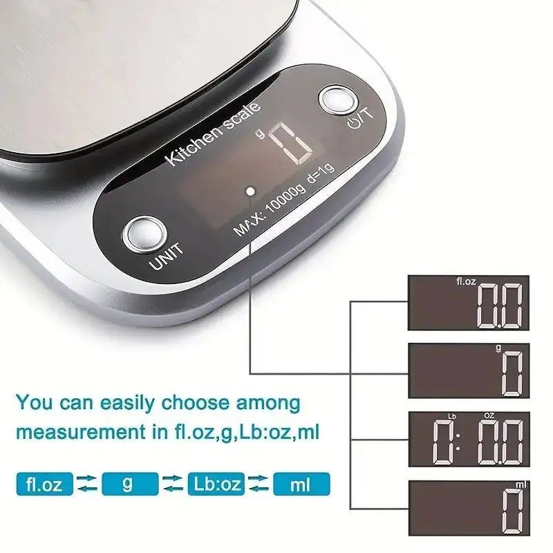 High Precision Kitchen Scale 10kg Electronic Jewelry Food Baking Scale Multifunction Measuring Tool Gram Scale Lcd Display