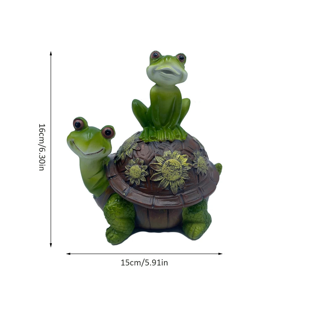Cute Turtle And Frogs Sculpture Resin Home Garden Decoration Ornaments Animal Statue For Party Room Garden Decor Funny Gift