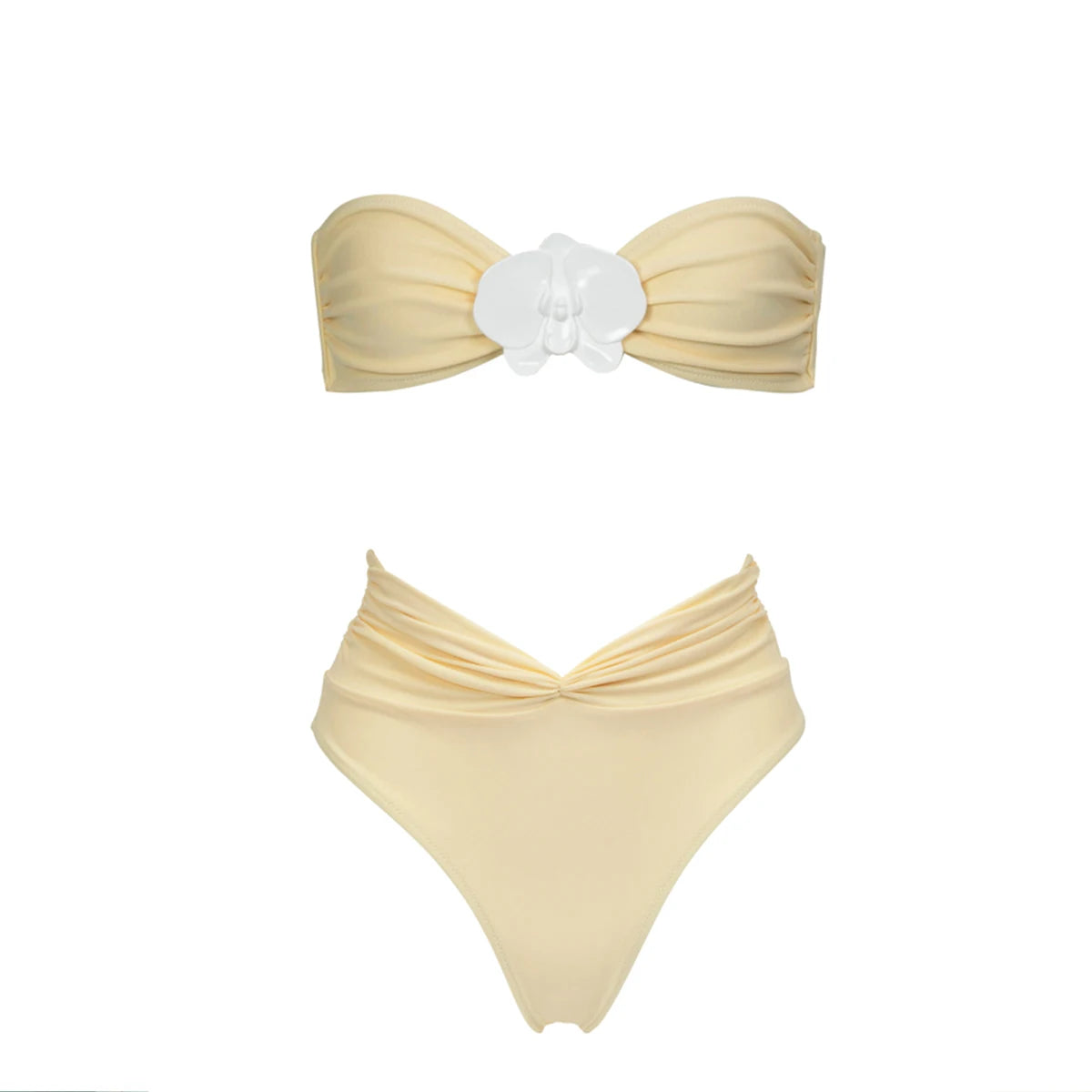 Bandeau Bikinis 2025 Sexy Women Swimsuit Swimwear Female High Waist Bikini Set Biquini Bathing Suit Swimming Suits Beachwear