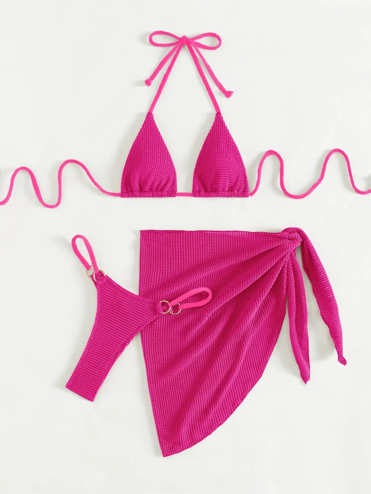 Sexy Brown Bikini Set 2025 Women Halter Push Up Bra Skirt 3 Piece Swimsuit Summer Bathing Suit Cover Up Thong Swimwear Biquini