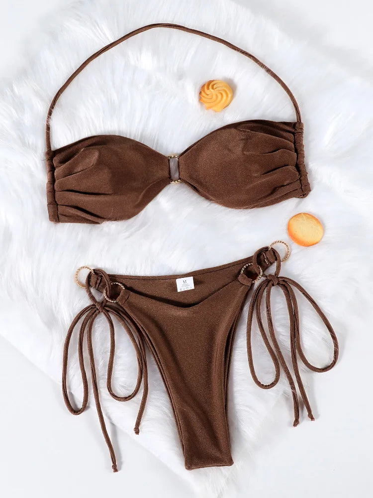 Floral Print Bikinis Low Waist Swimsuit Sexy Swimwear Women 2024 Triangle Bathing Suits Triangle Biquini Micro Thong Beachwear