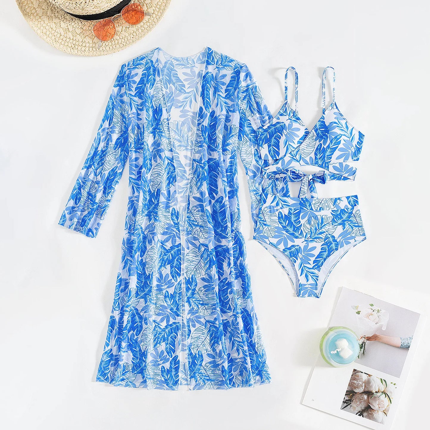 2025 Sexy Print Female High Waist Swimsuits Women's Bikinis Three-Piece Swimwear Beach Swimming Wear Bathing Suits Pool Bather